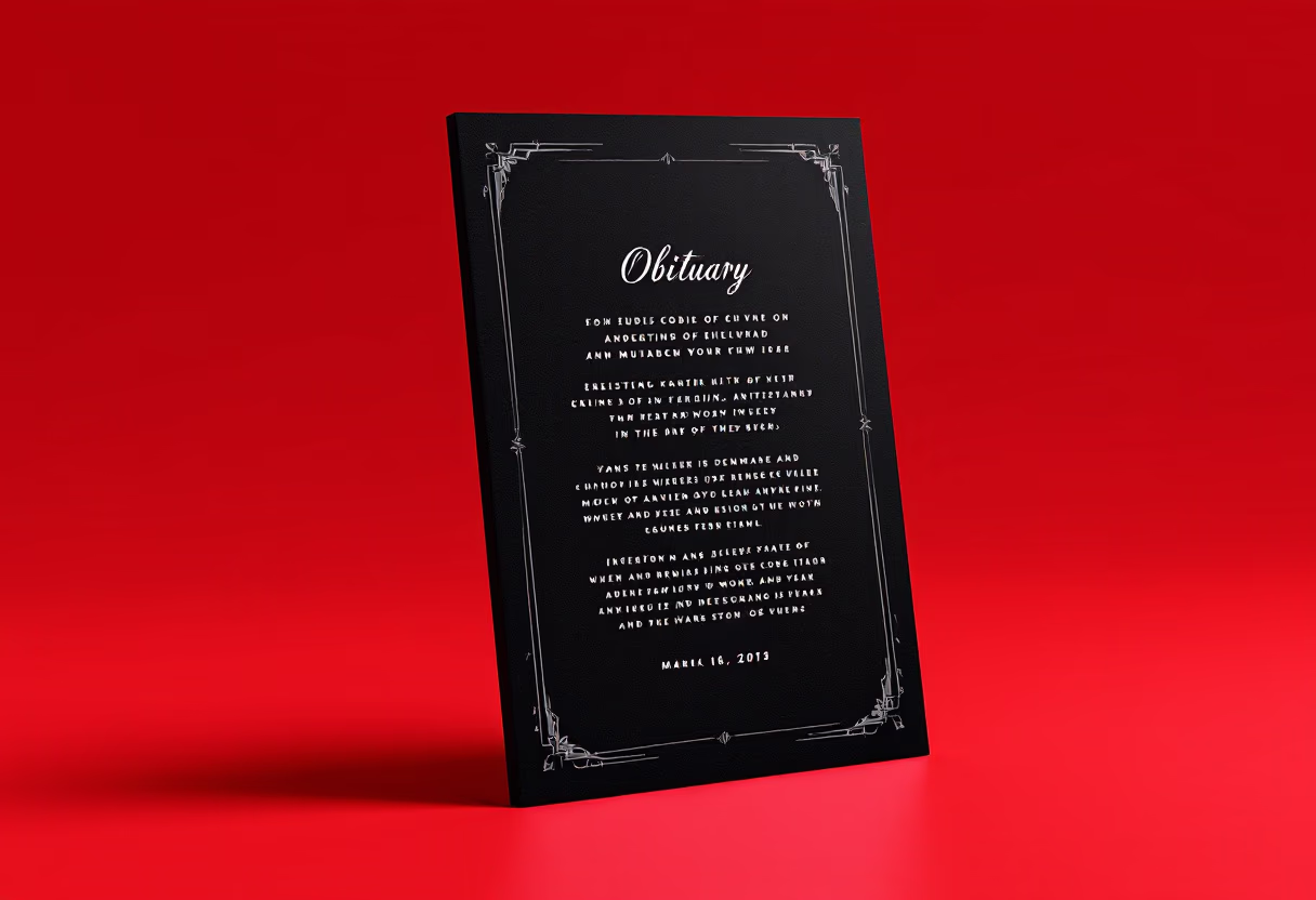 image of obituary cards