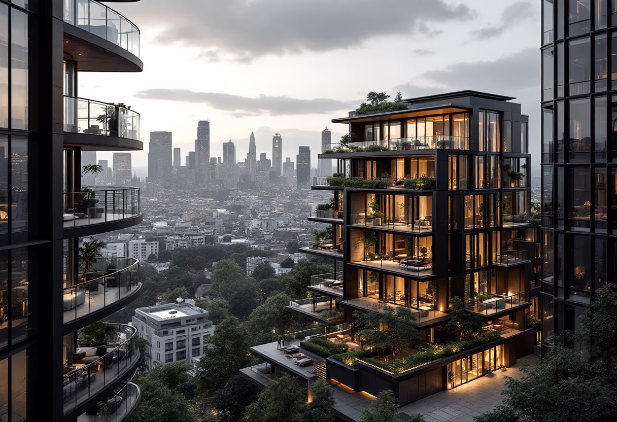 image of completed architectural projects for high-end urban residential complex