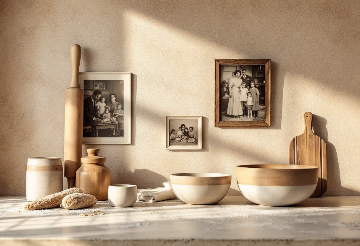 [background image] image of bakery's history wall