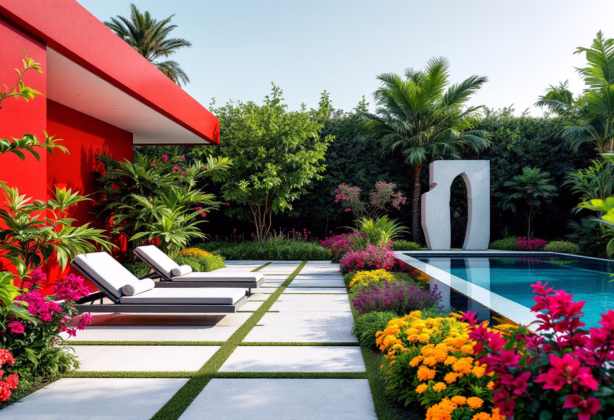 image of a landscaped pool area