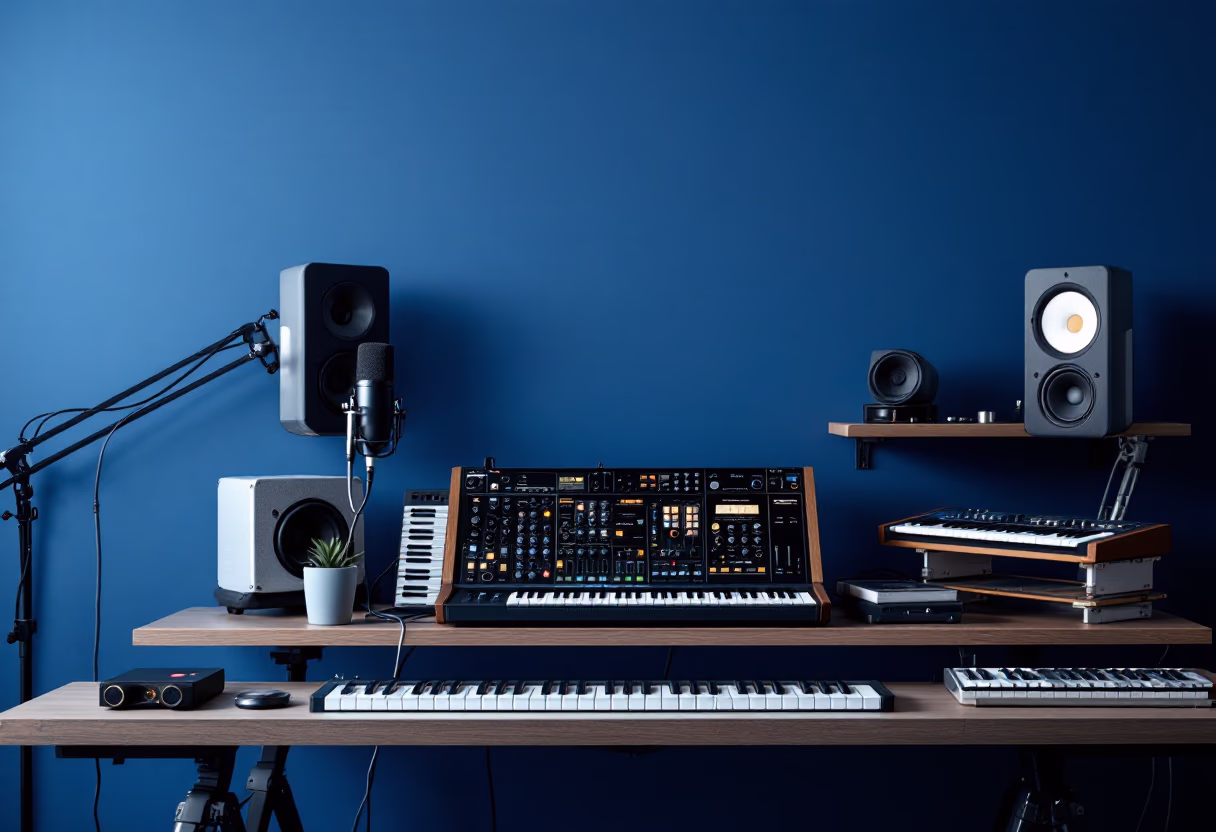 [background image] image of recording equipment for a musician & band