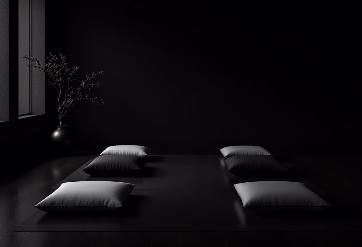 [background image] serene yoga studio environment