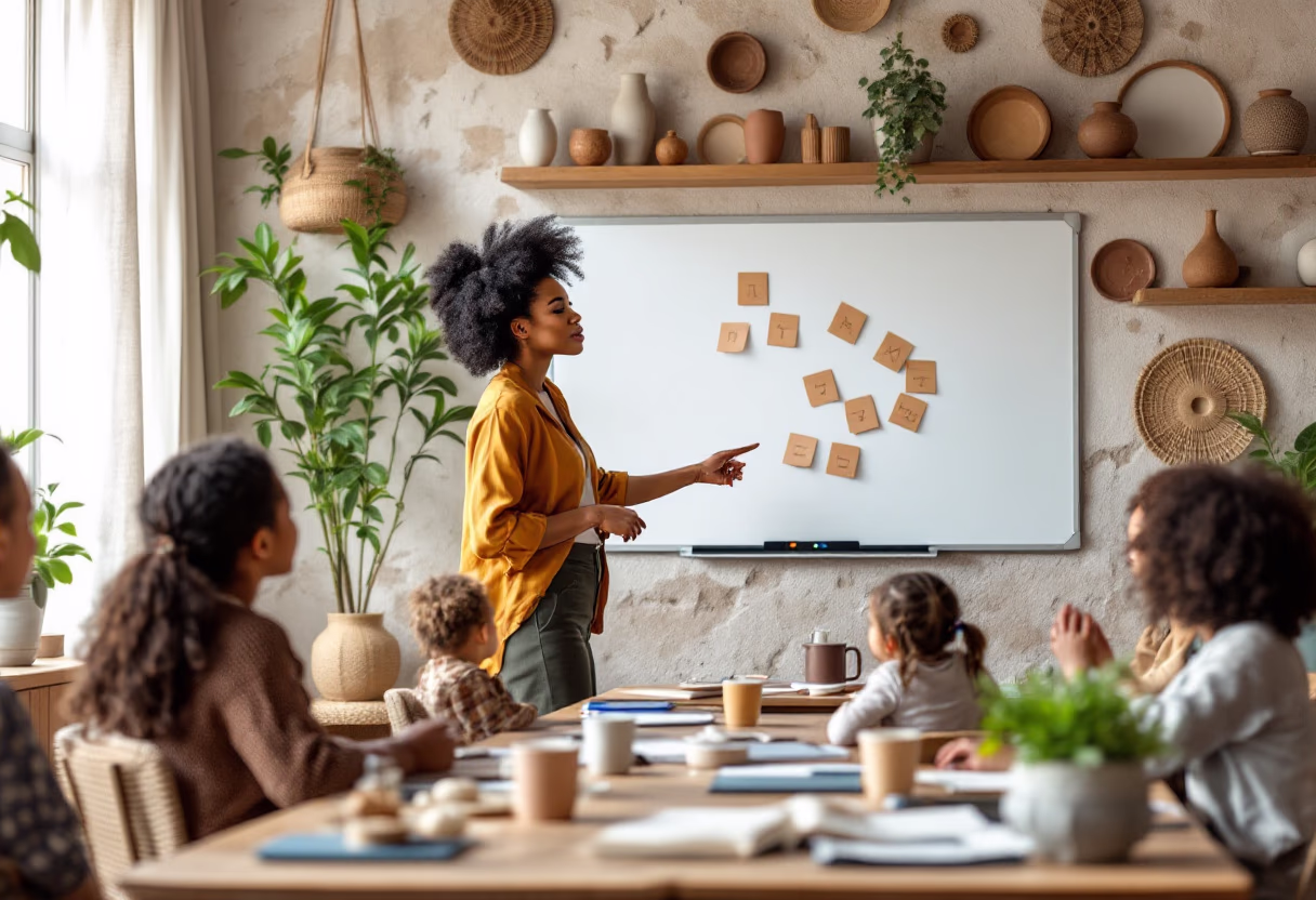 image of teacher using a smartboard (for a edtech)