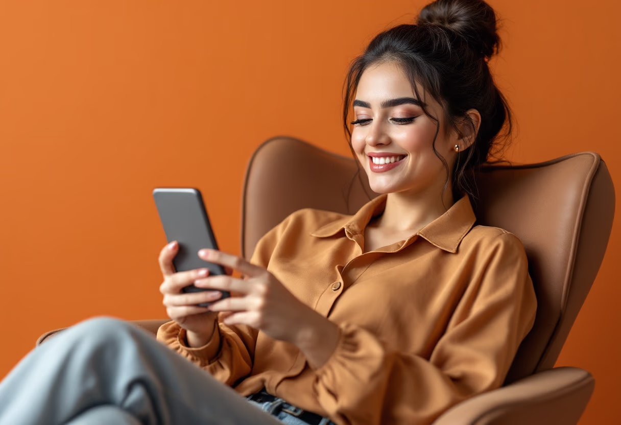 image of a person using social media on a smartphone (for a social media and communication)