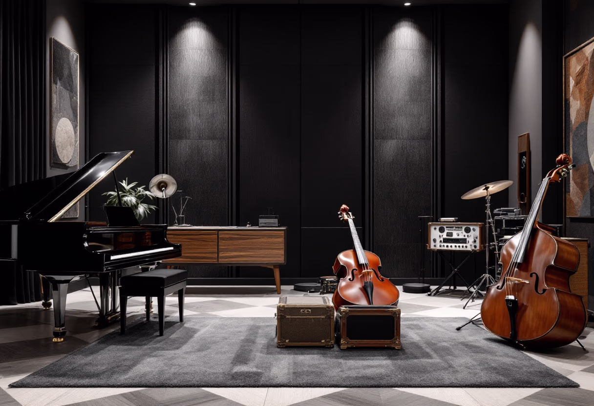 background image of band rehearsal space (for a musician & band)