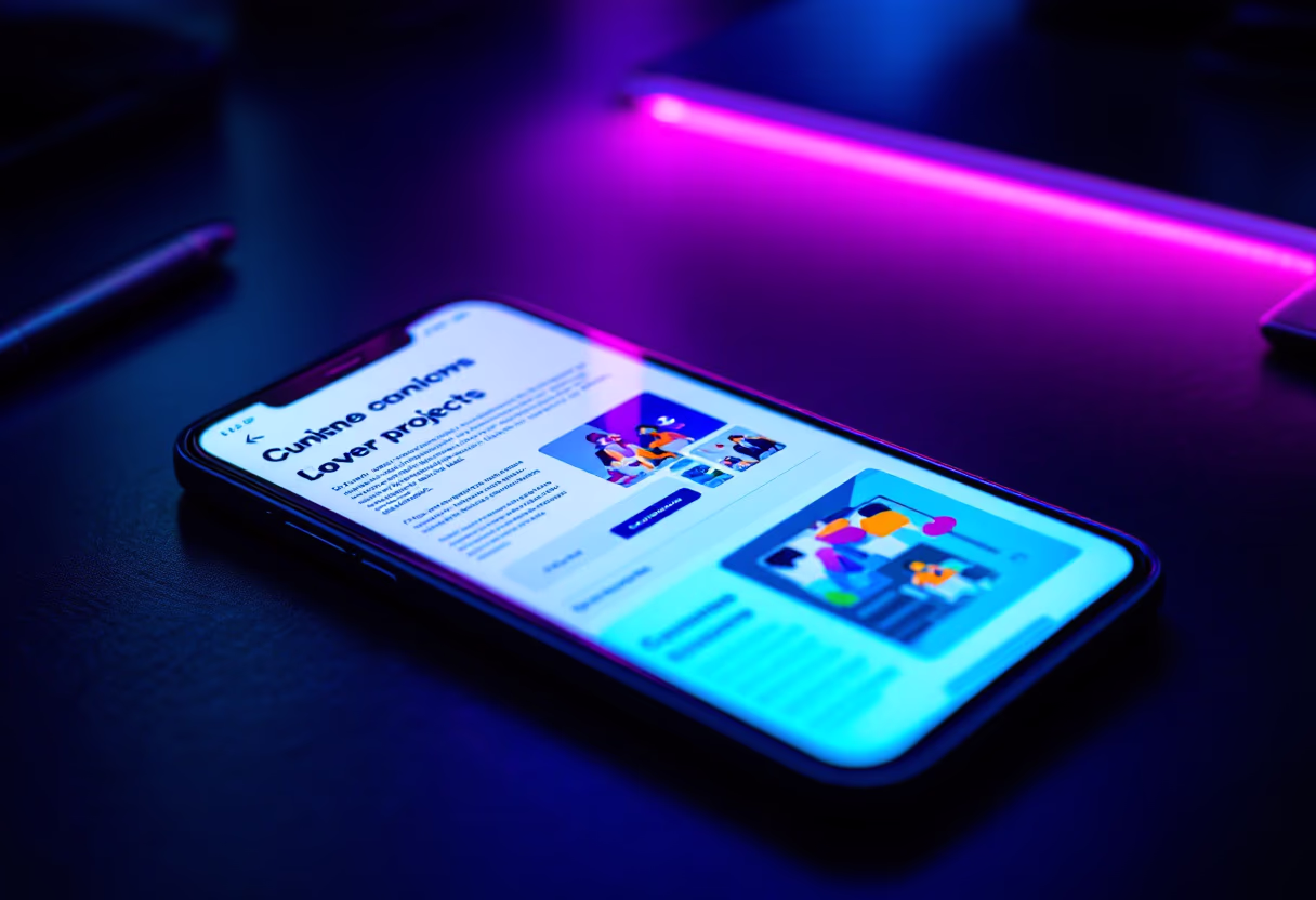 [digital project] mobile device displaying a digital ar/vr interface