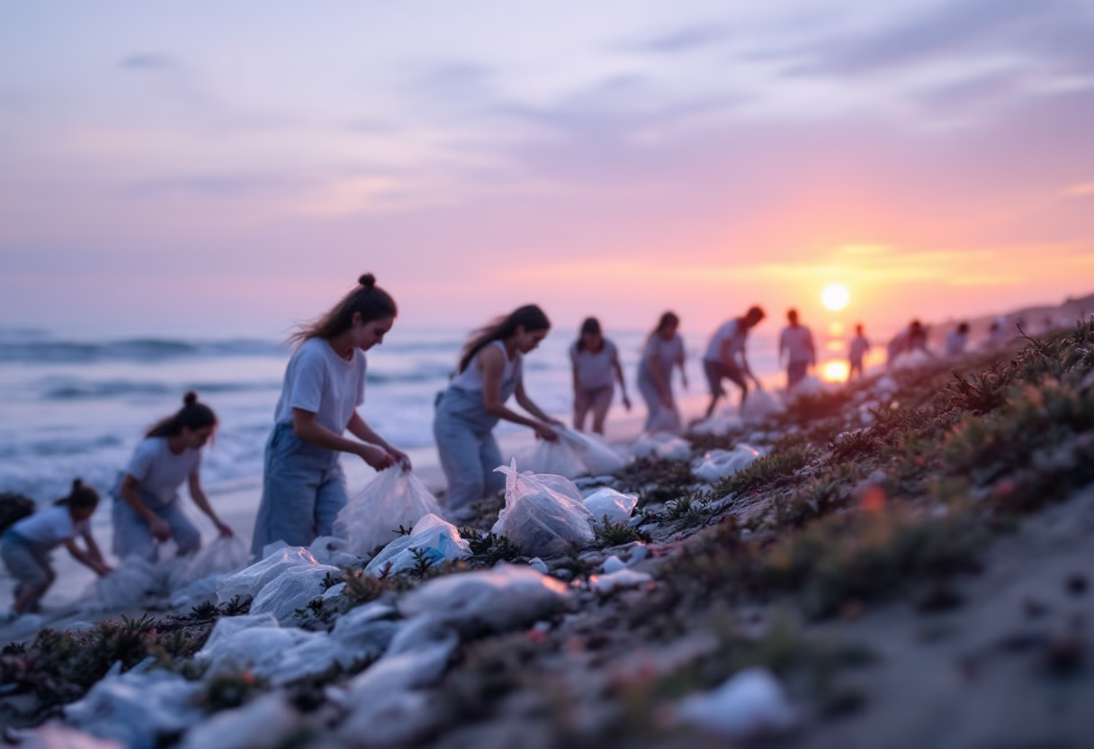 image of a beach cleanup event