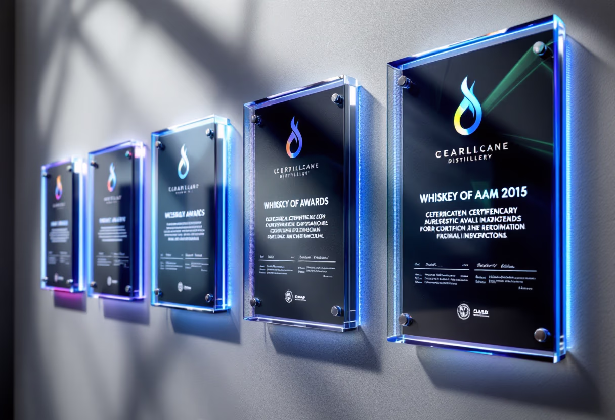 image of awards and certifications (for a distillery)