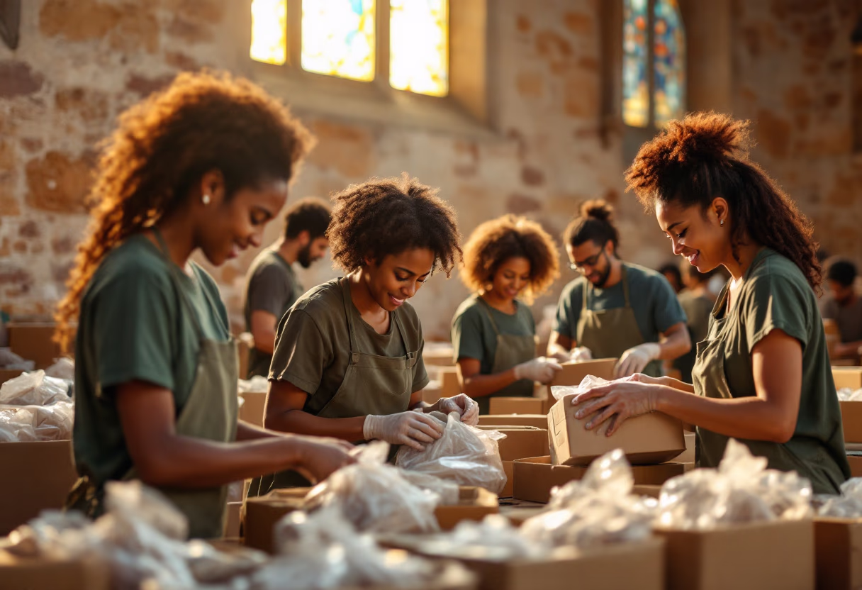 image of group volunteering