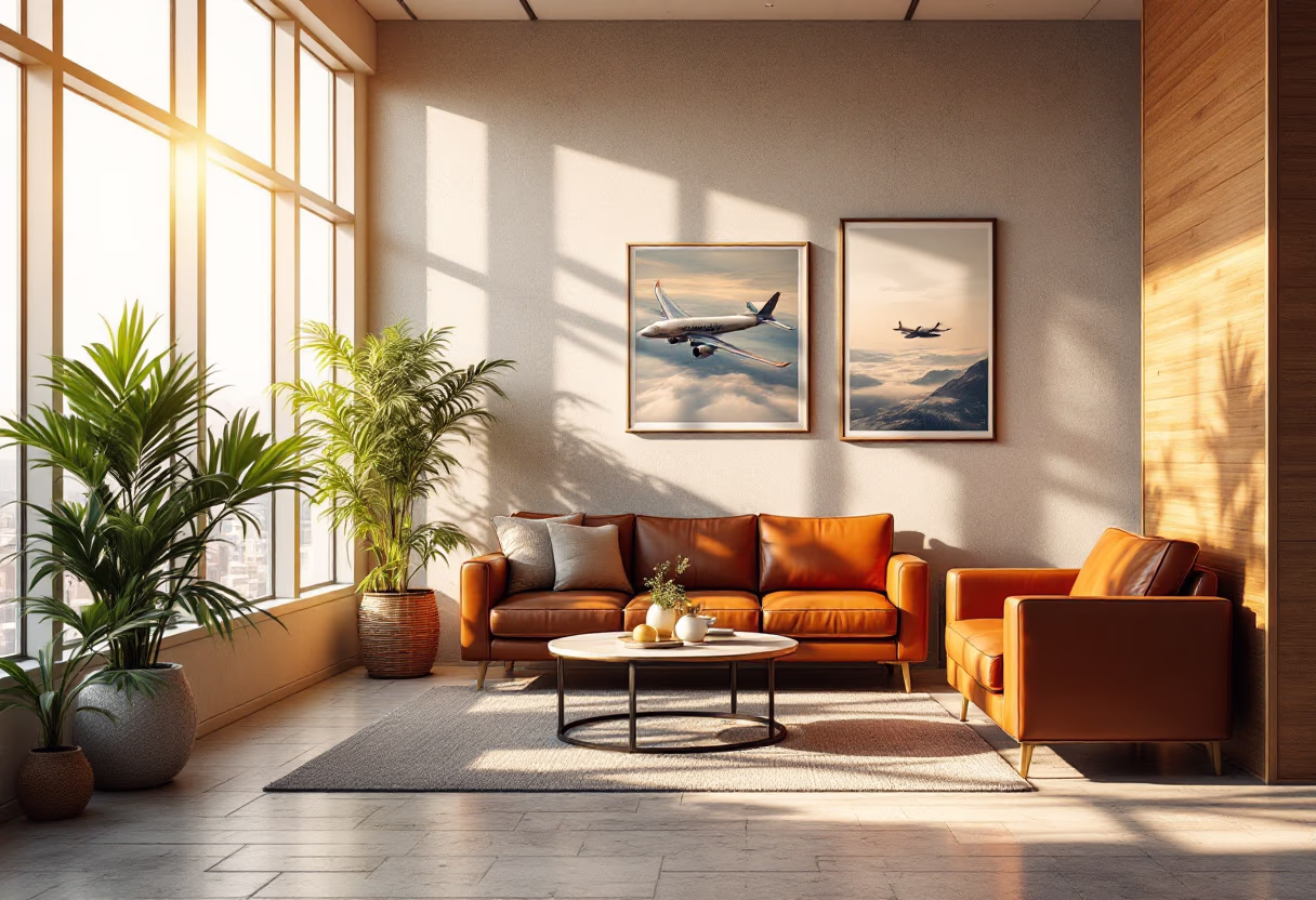 [background image] image of an aviation office lounge area