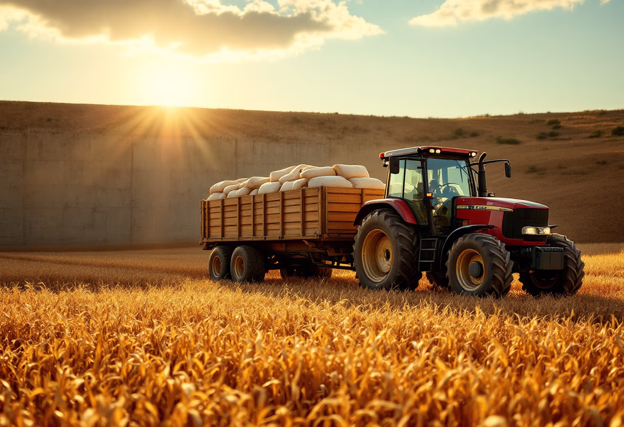 image of tractors in action for agricultural services