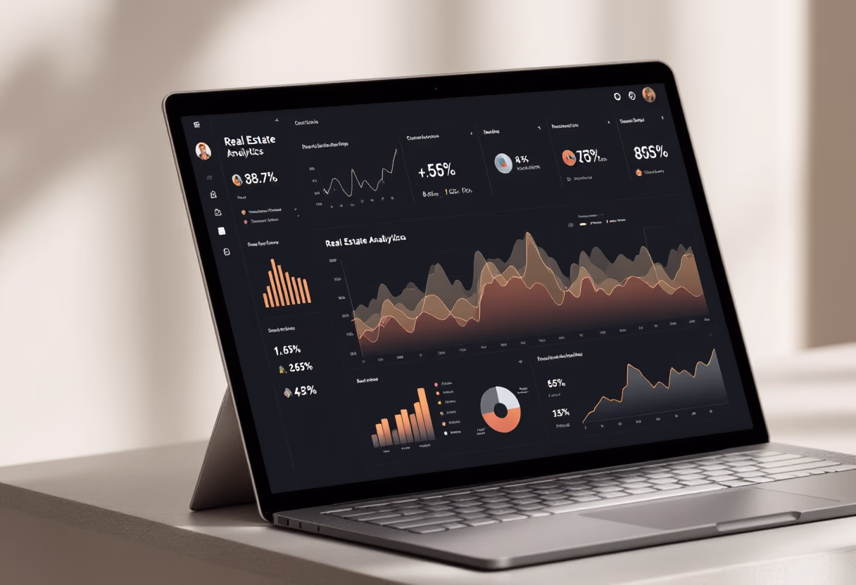 image of data analytics dashboard for a real estate tech