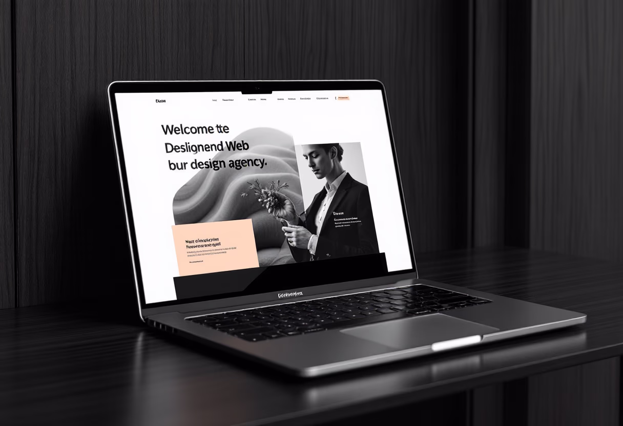 image of website on a laptop