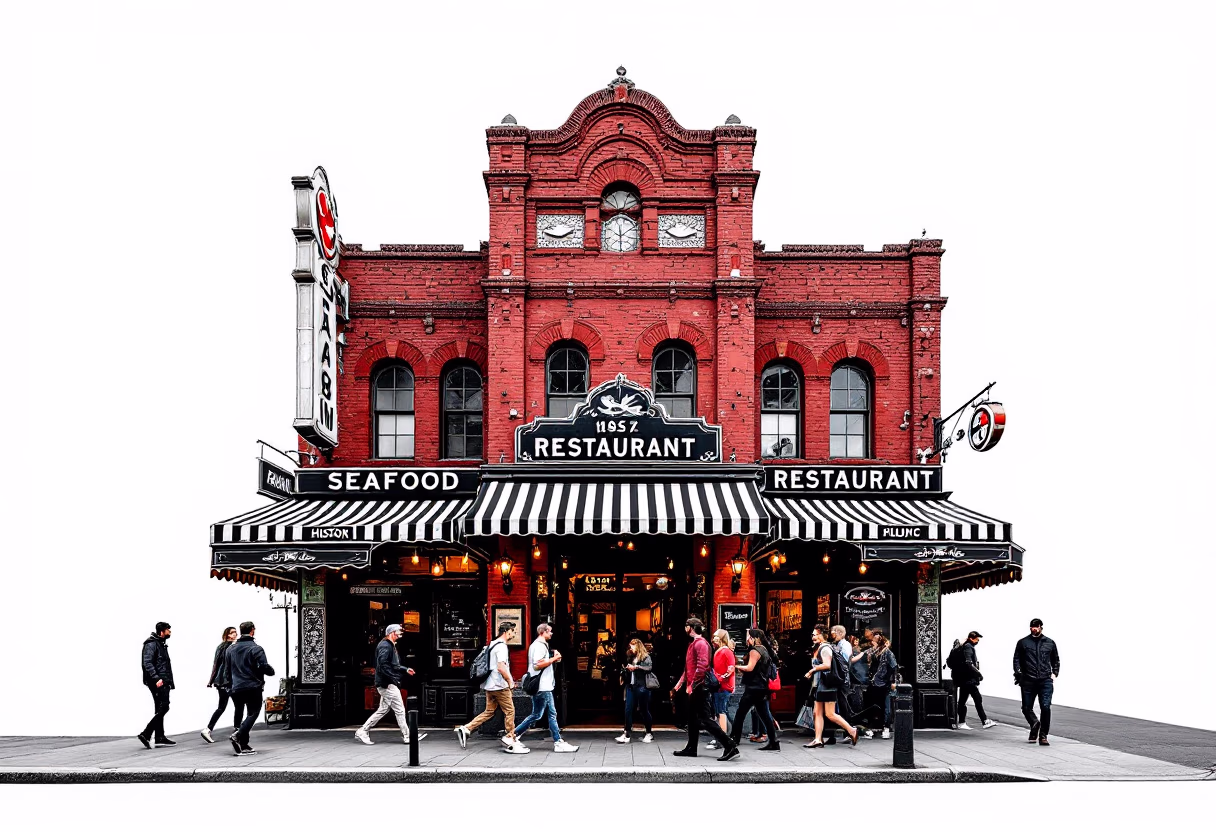 image of historical restaurant photos (for a seafood restaurant)