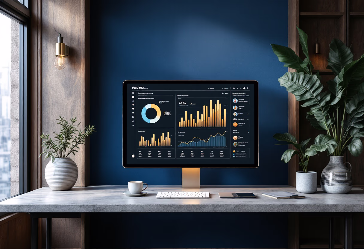 image of data analytics charts for a retail business