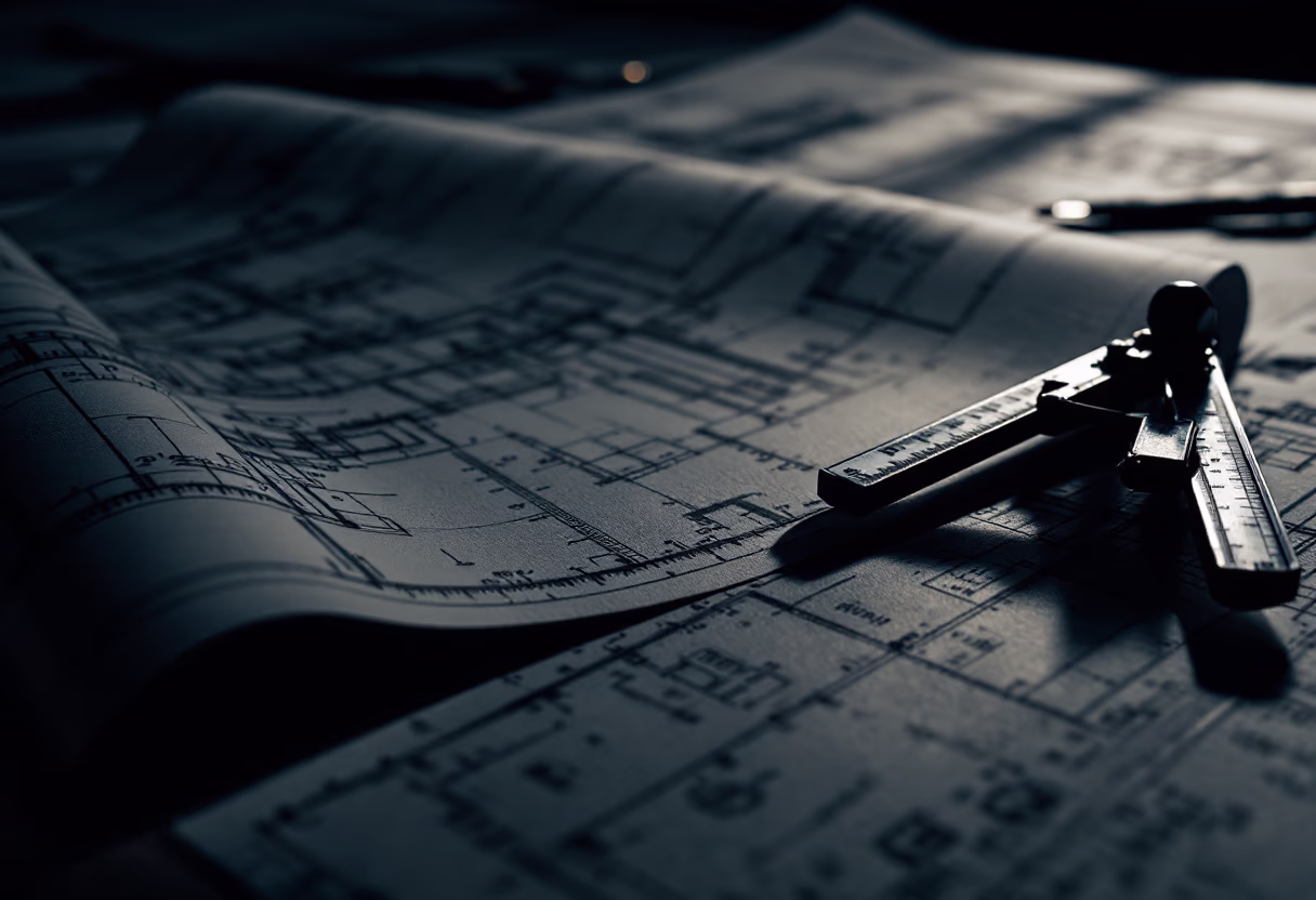 [background image] image of blueprint (for a construction company)