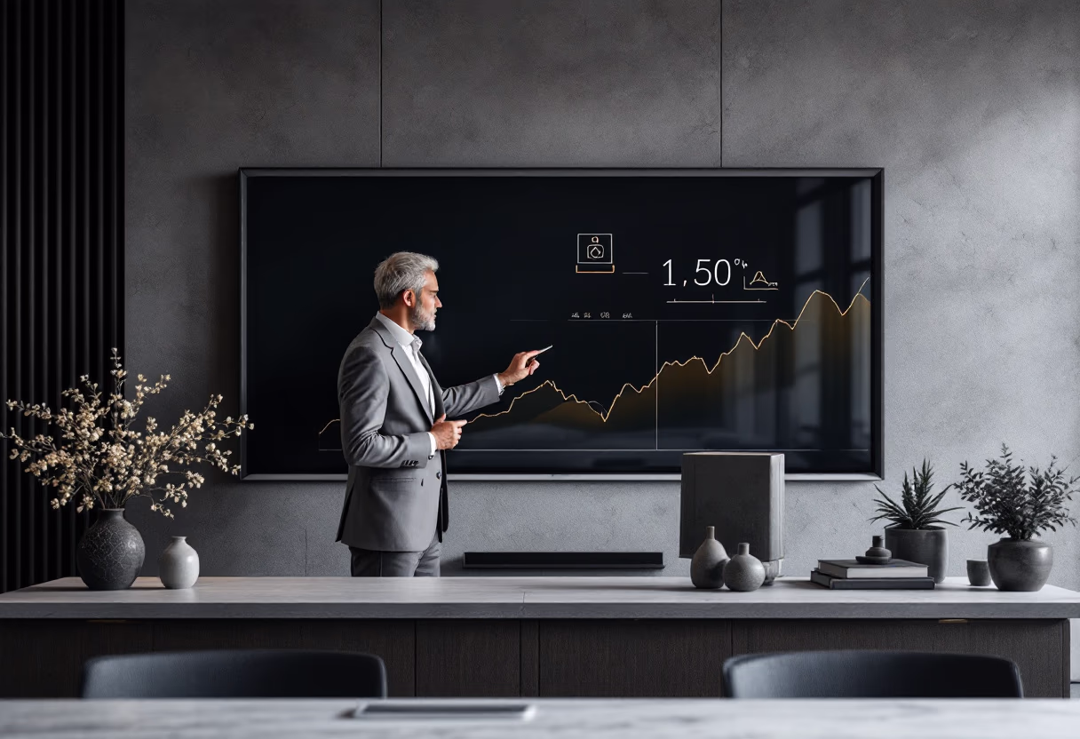 image of teacher using a smartboard (for edtech)