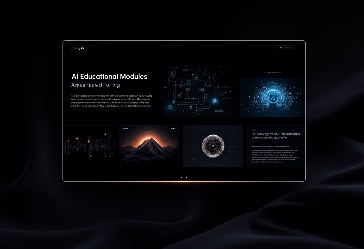 [digital project] image of interface with educational modules