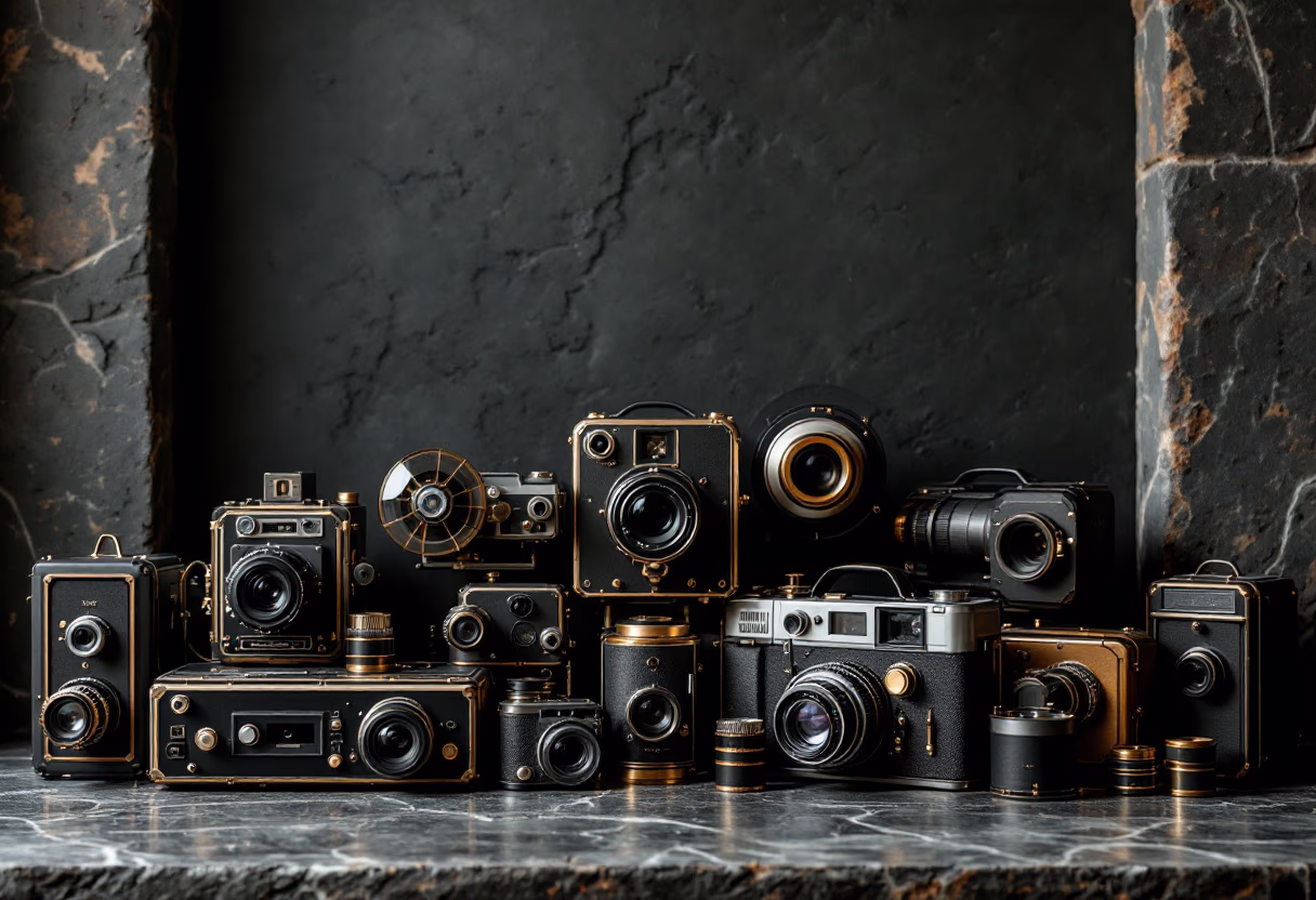 image of vintage film equipment for a film production company