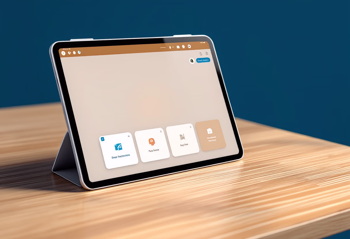 [interface] image of a tablet with an educational app (for edtech)