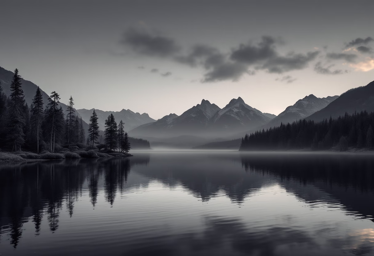 image of a serene lake for wellness center