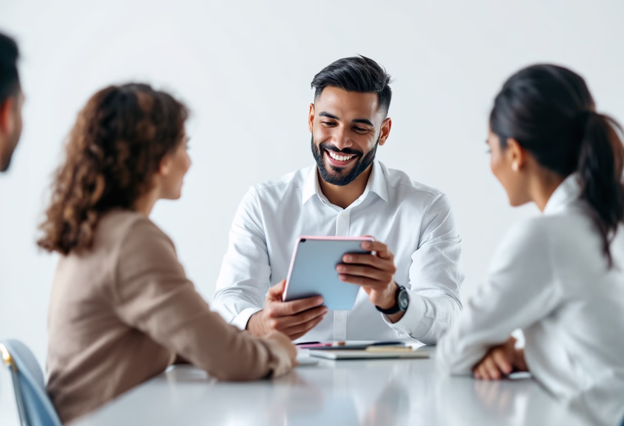 image of tech meeting (for a consumer apps)