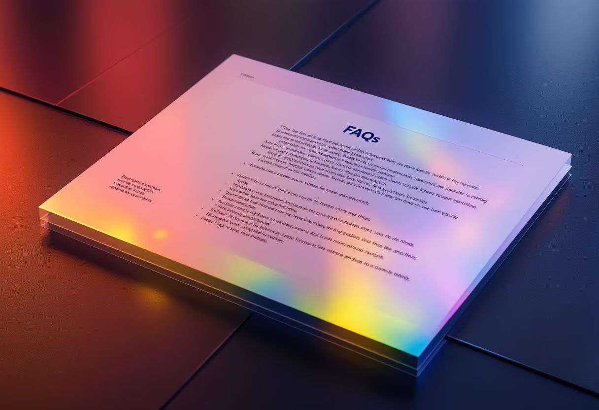image of a document with faqs (for a productivity tools business)