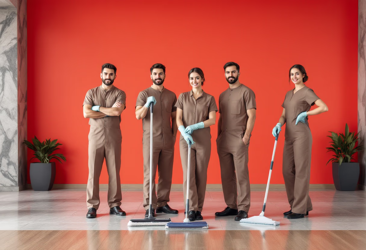 image of cleaning team in action