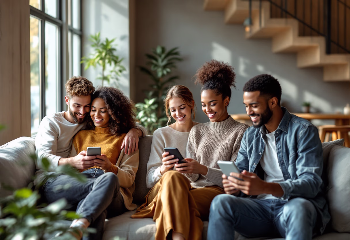 image of people interacting with devices (for a consumer apps)
