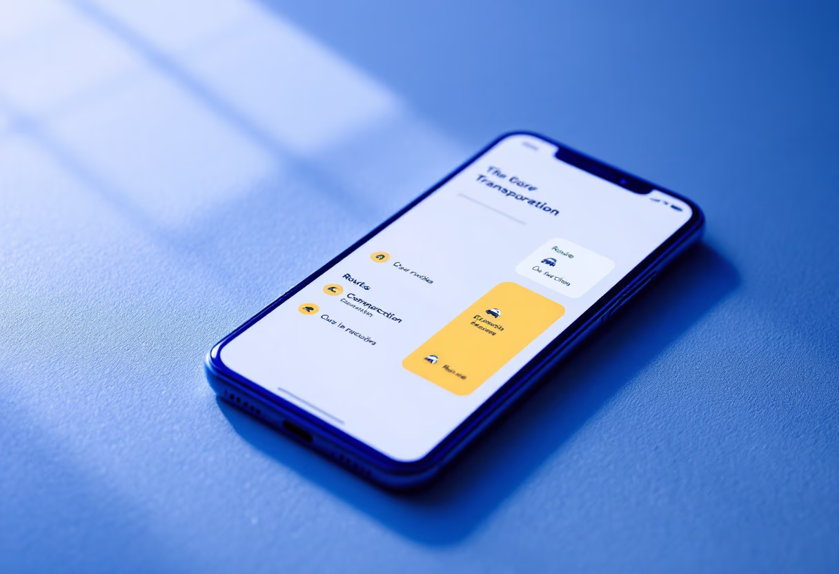 image of smartphone with company app interface