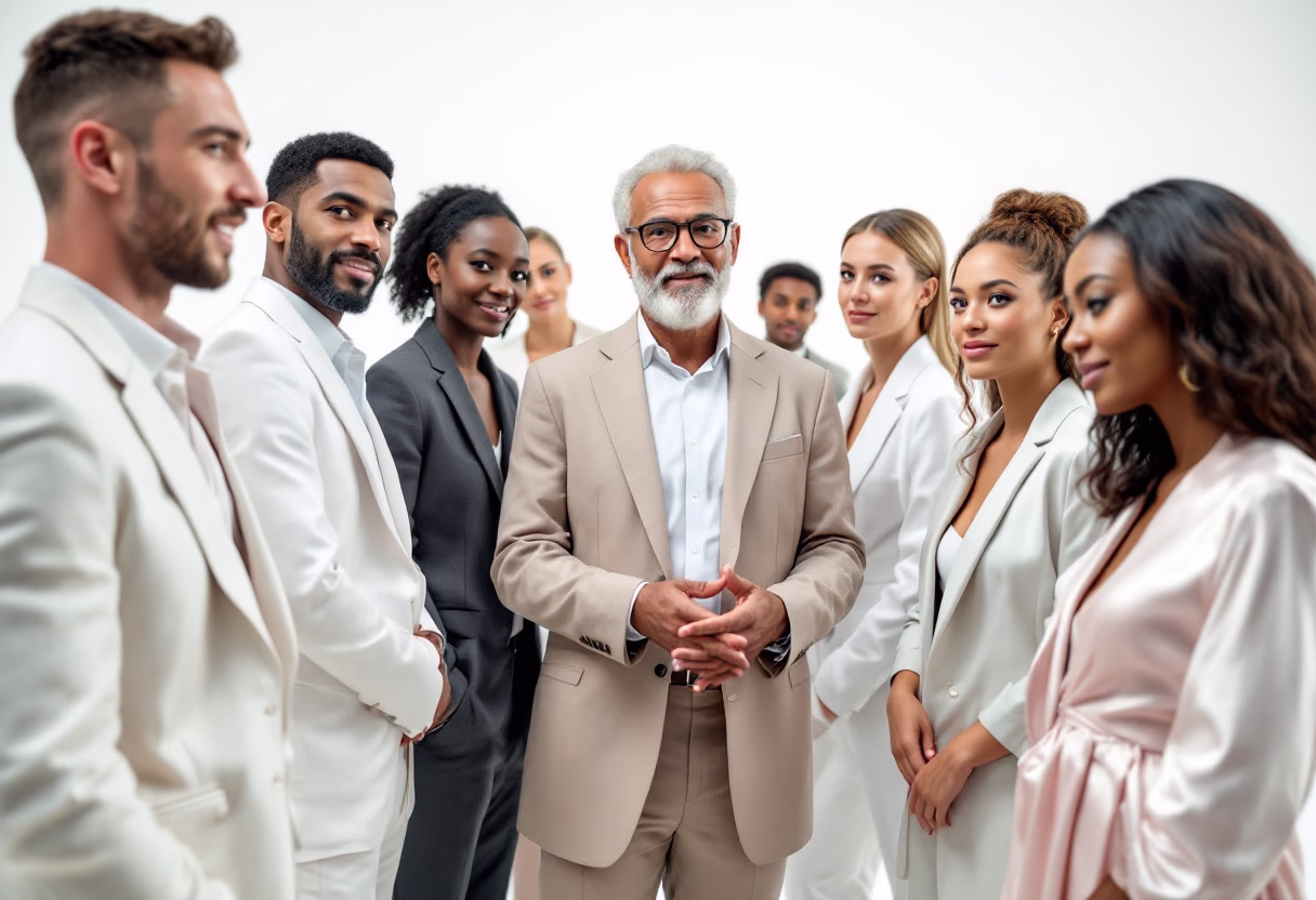 photo of director and actors on set