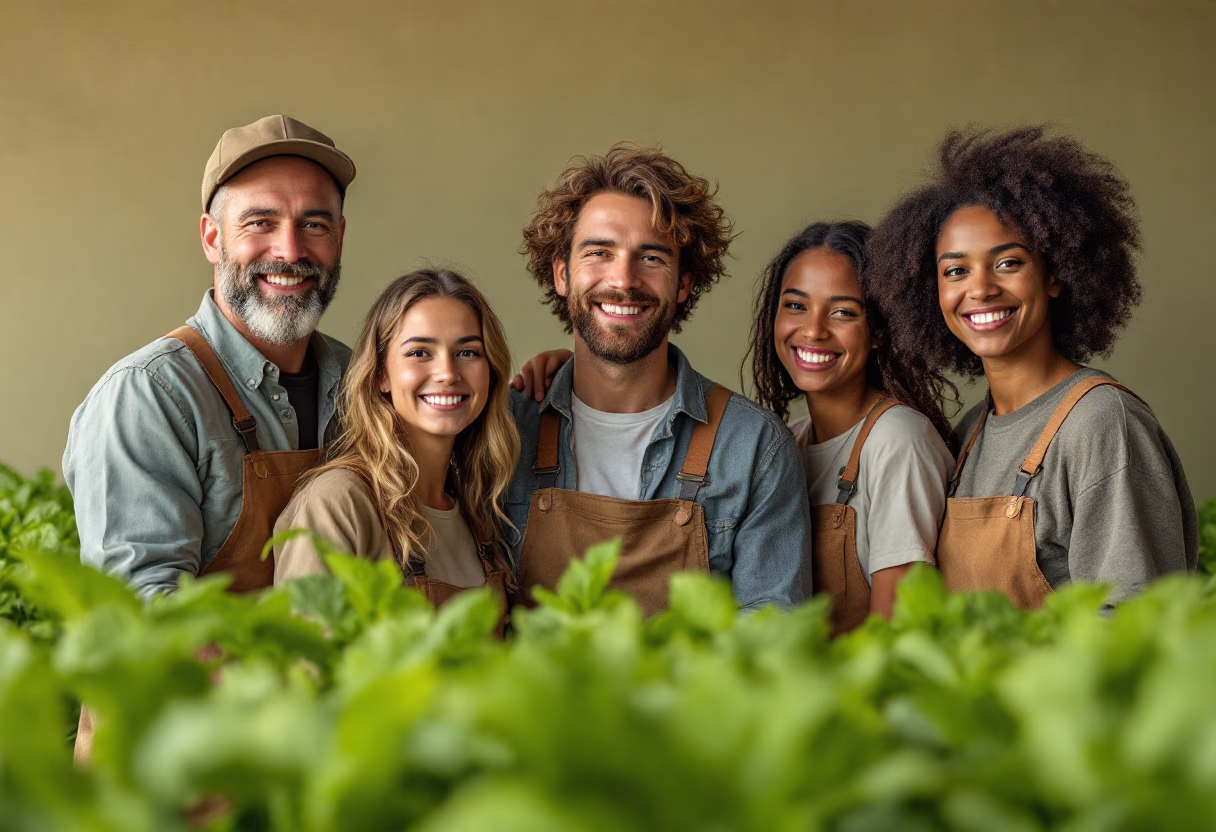 image of team in field work (for a food and agtech)