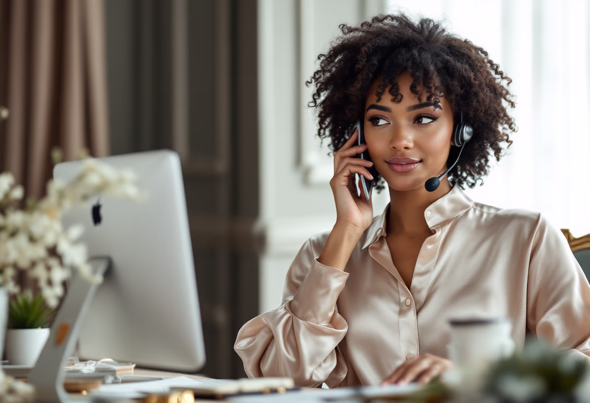 image of customer service representative at work (for a financial advisor)