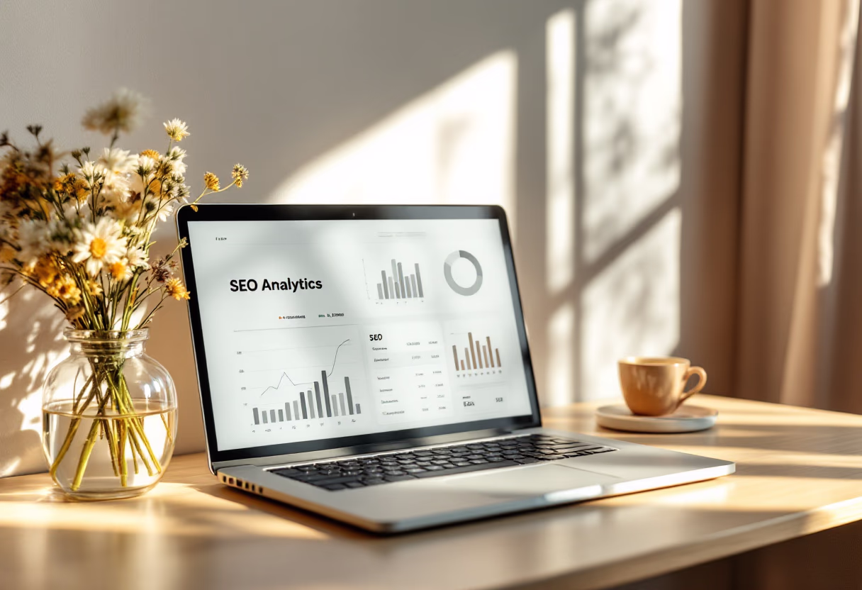 image of seo analytics on a laptop (for a digital marketing & advertising agency)