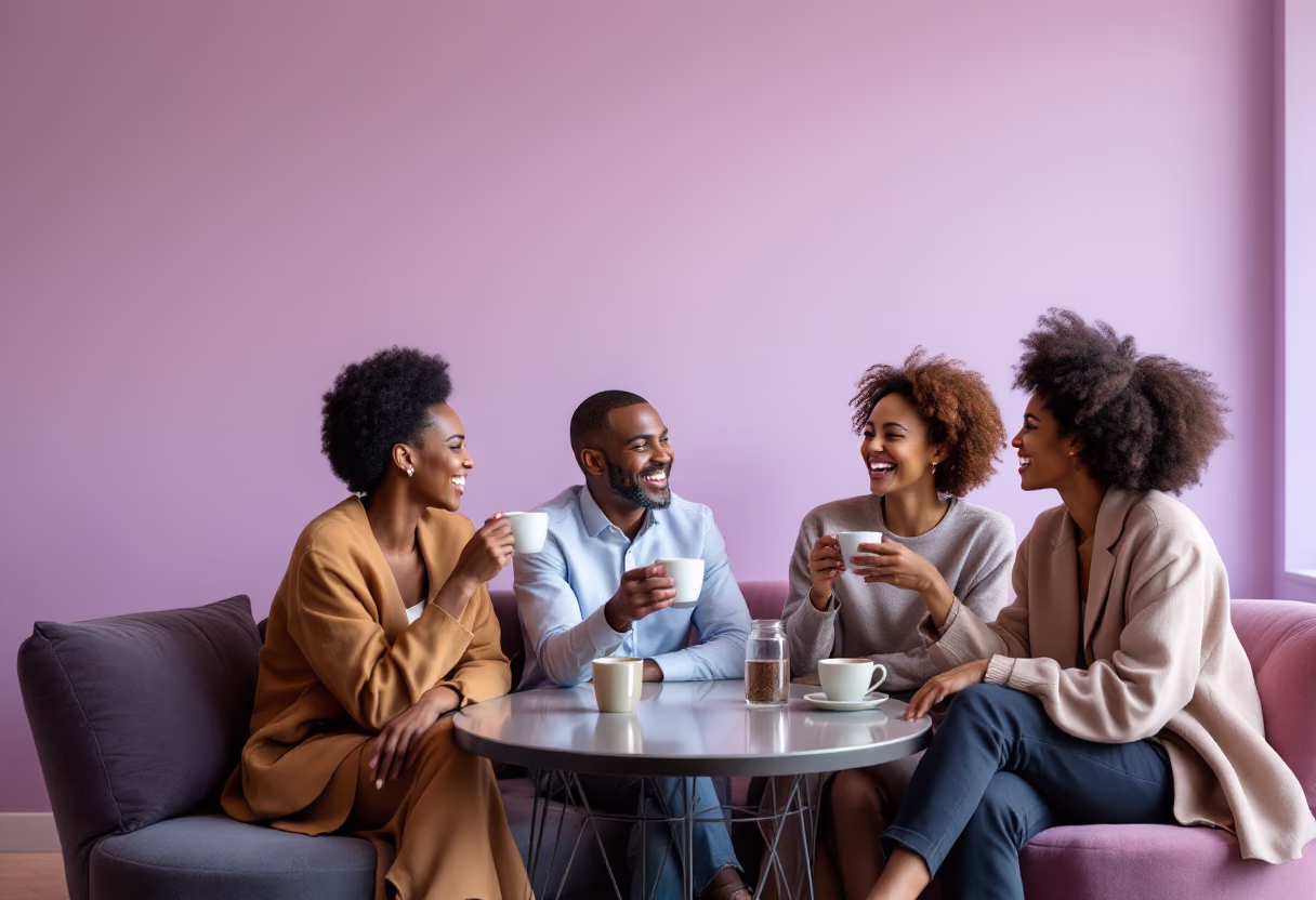 image of people enjoying coffee at a coffee shop