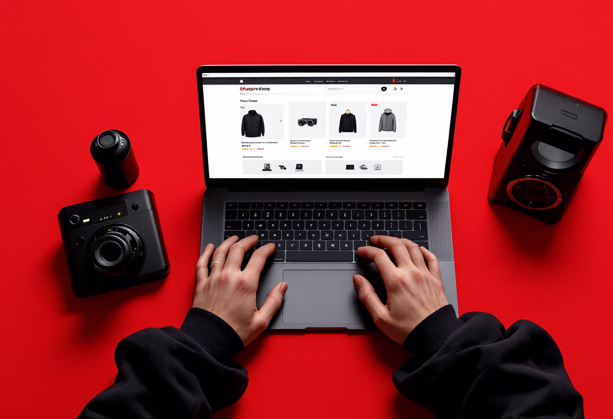 image of online shopping transaction (for a directtoconsumer electronics brand)