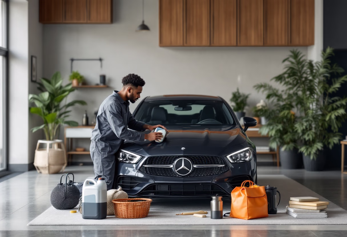 image of oil change service being performed
