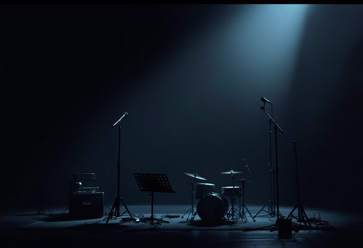 [background image] image of band rehearsal space (for a musician & band)