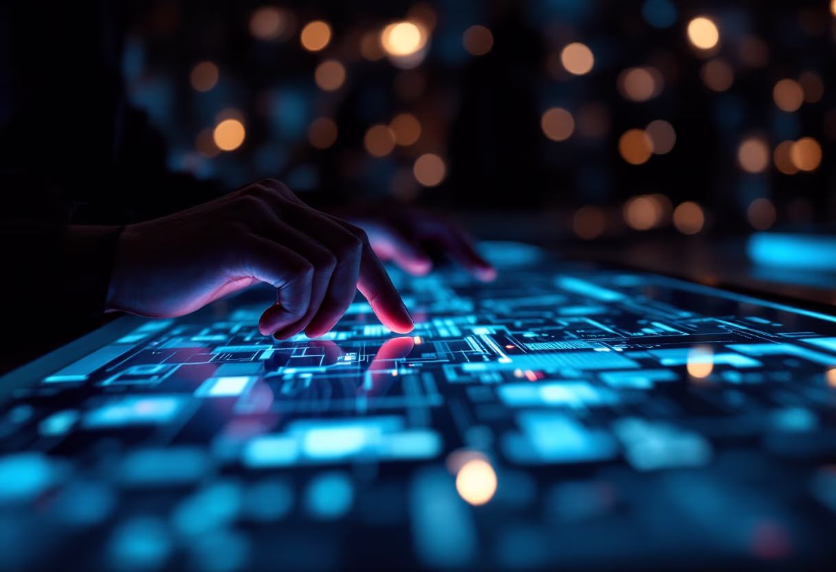 image of students engaging with the software