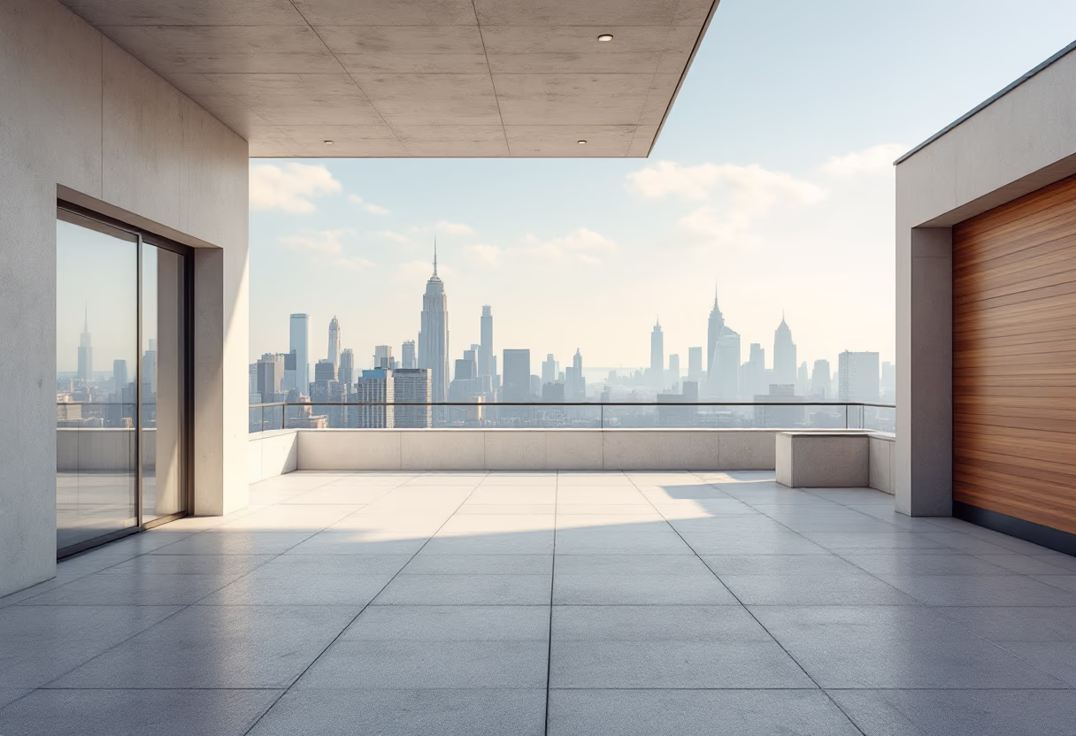 [background image] of rooftop with skyline (for a roofing contractor)