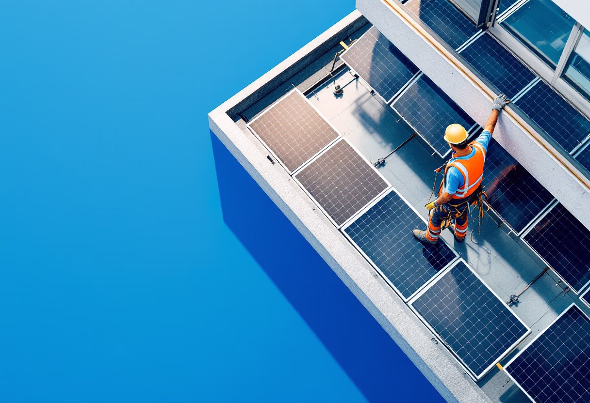image of solar panels installation