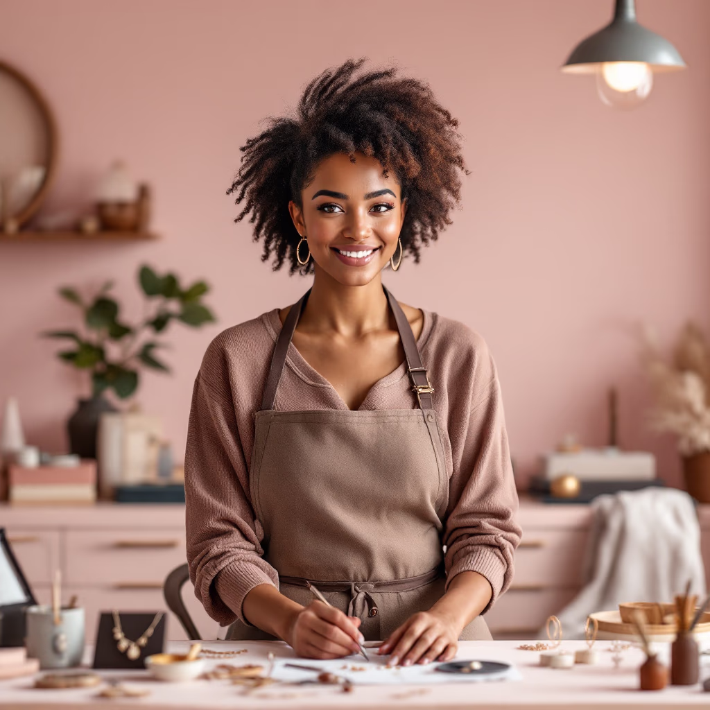[team] image of designer in studio (for a jewelry store)