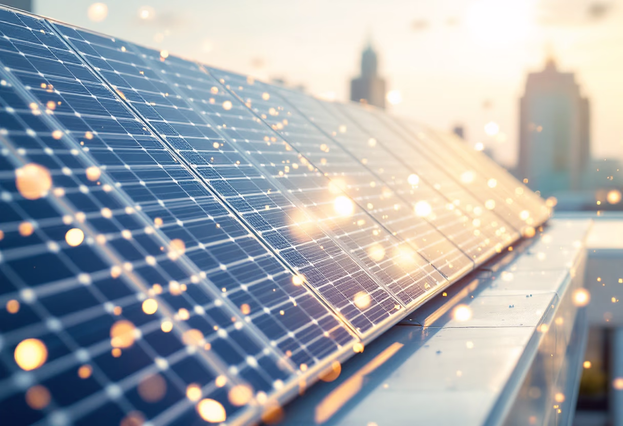 image of solar panels on rooftops