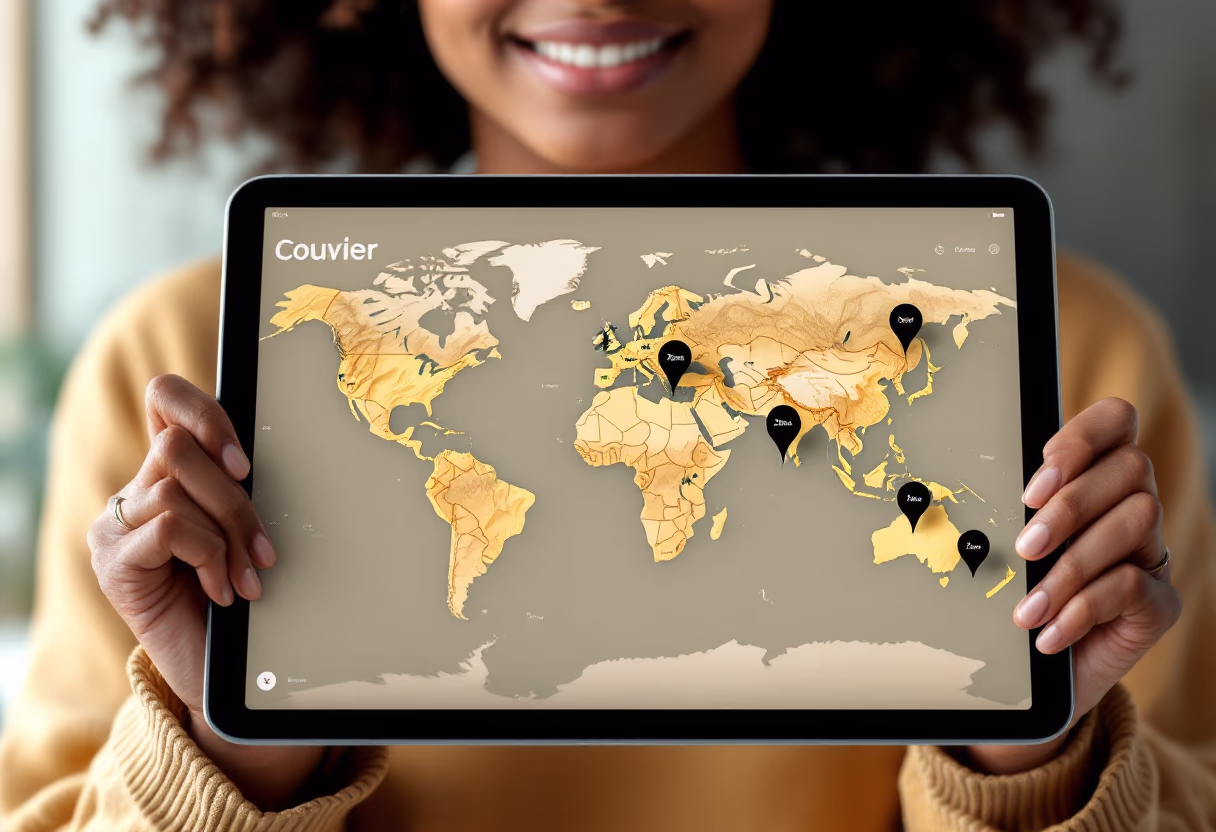 image of service area map for a courier & delivery service