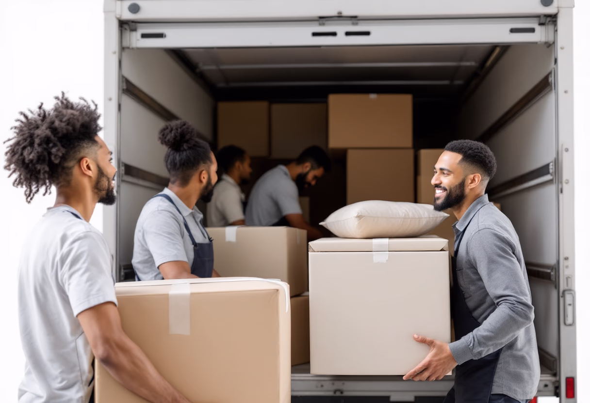 image of moving company employees loading a truck