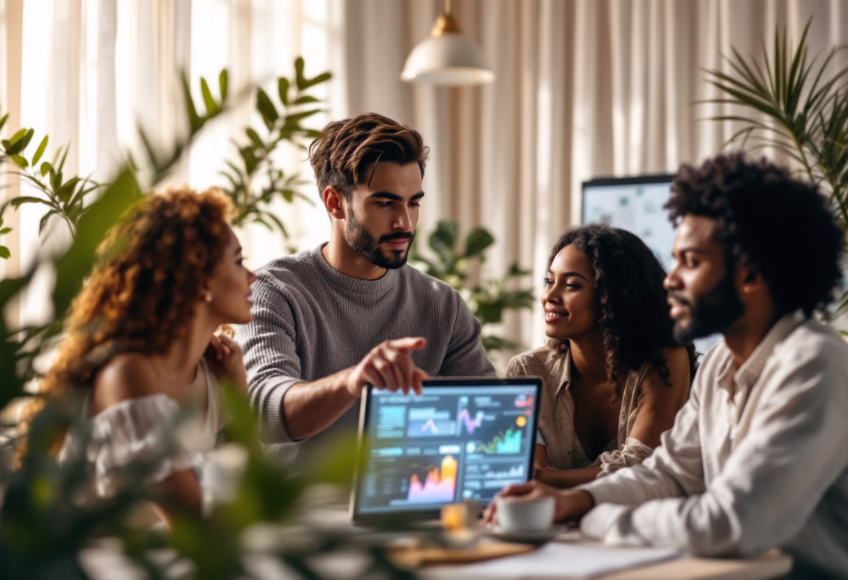 image of diverse team brainstorming (for an ai saas company)