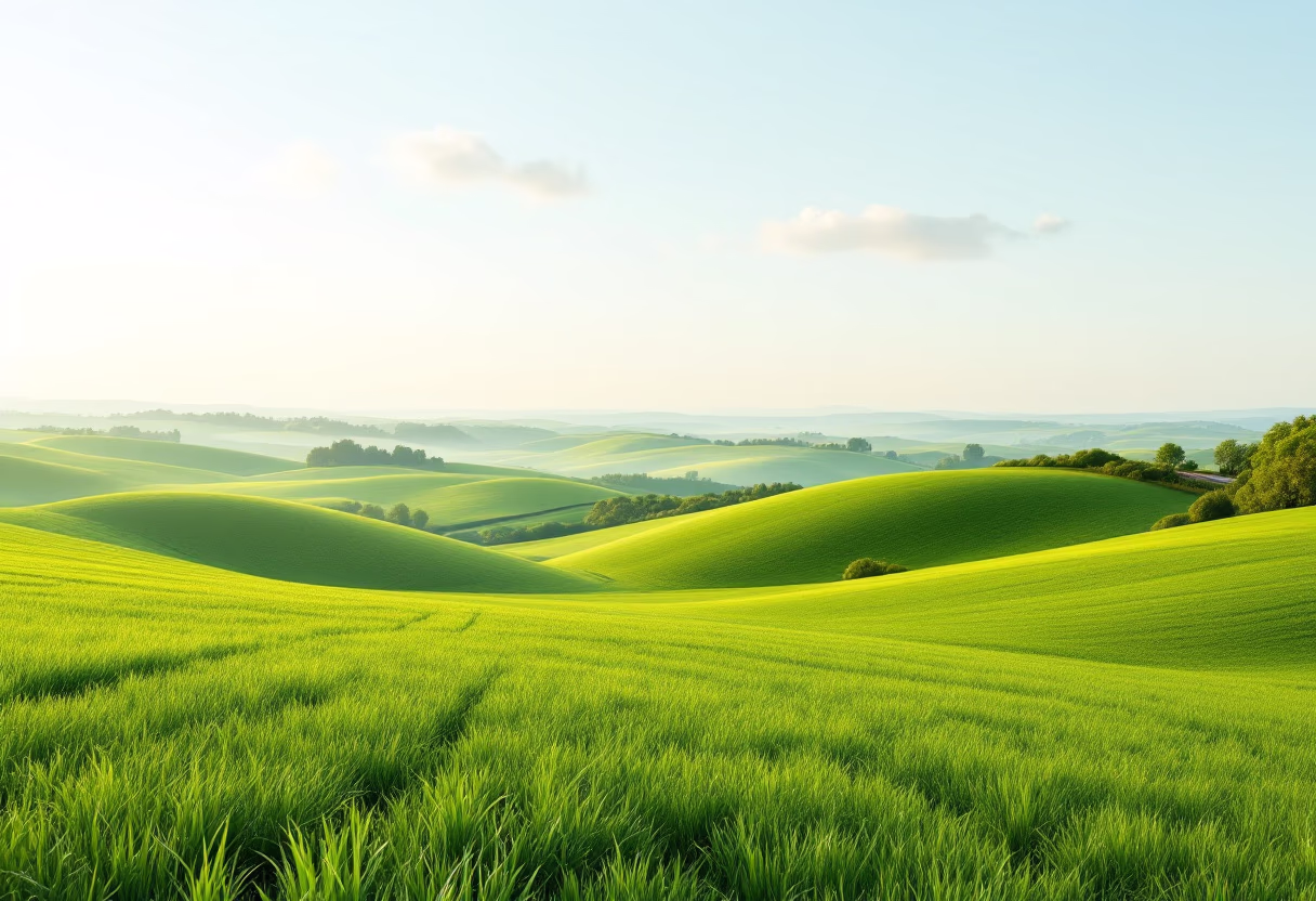 farmland with sunrise