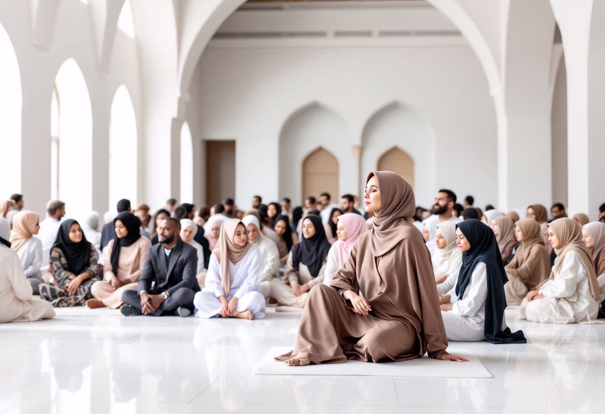 image of people gathering (for a mosque) #1