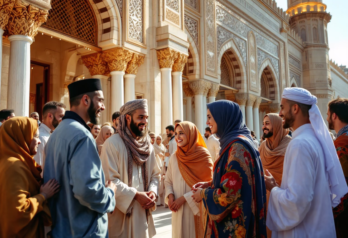 image of people gathering (for a mosques)