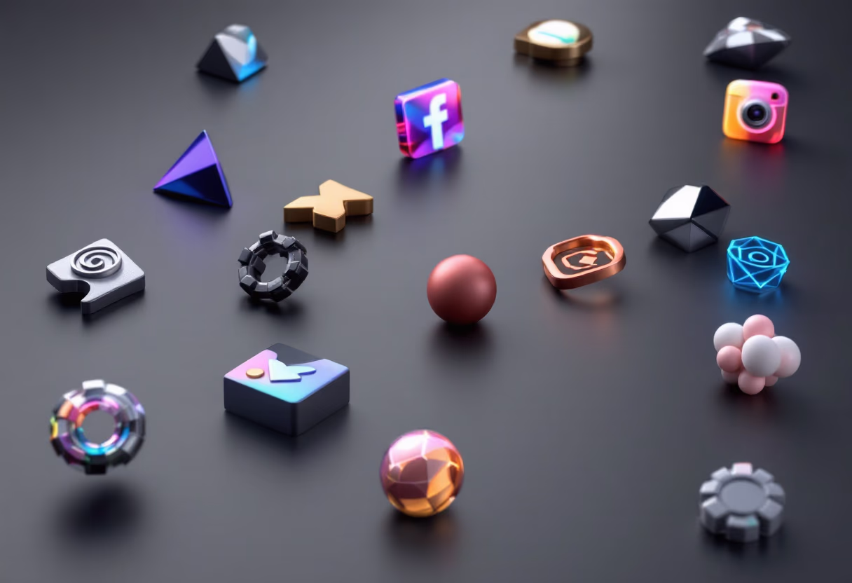 diverse social media icons